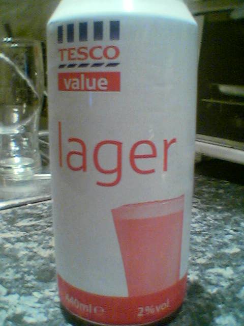 tesco canned lager