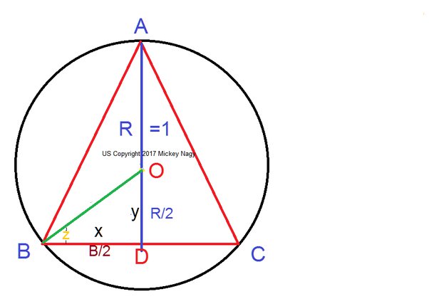 the area of the largest triangle that can be inscribed