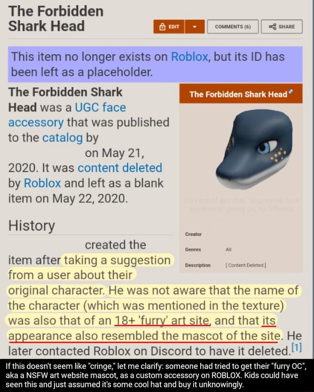 the forbidden shark head character