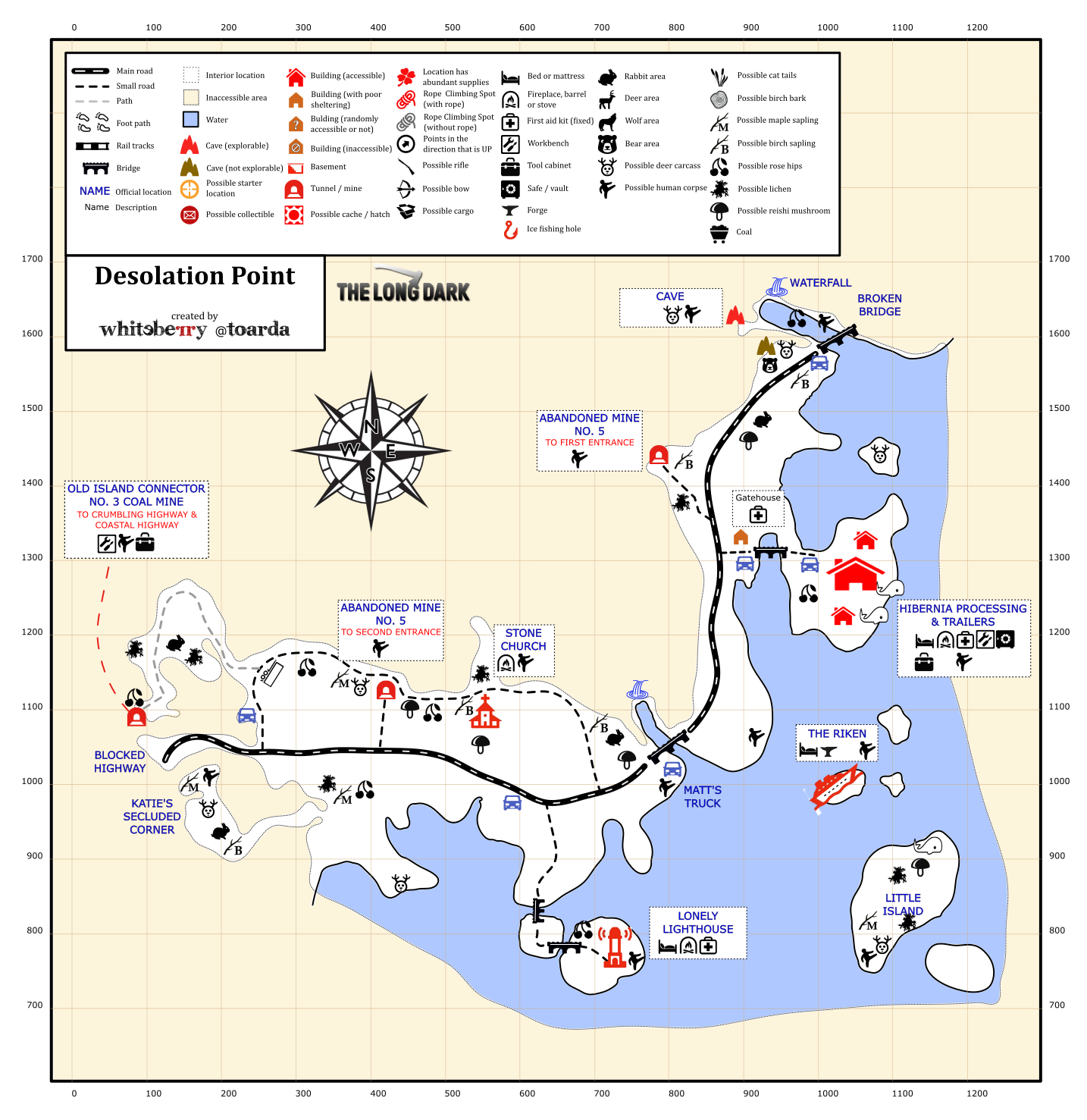 the long dark coastal highway map