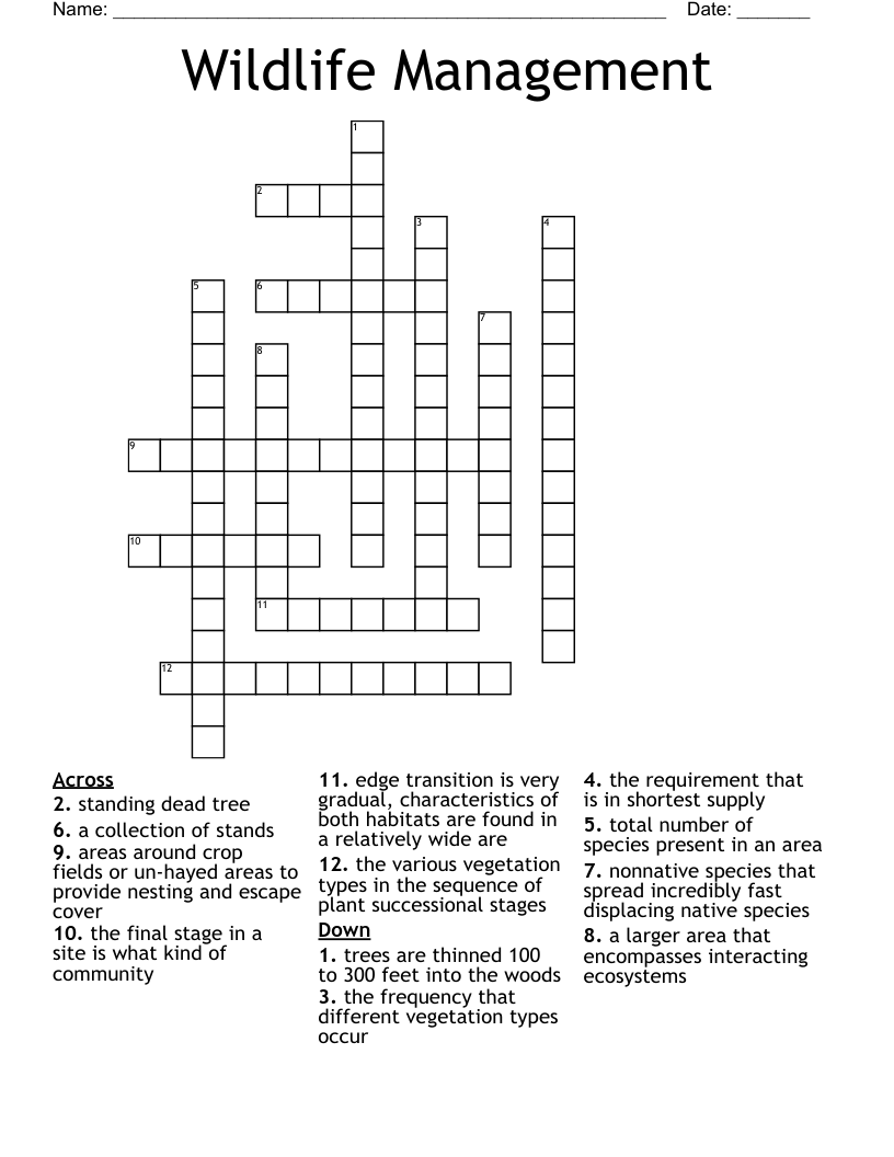 thinned out crossword