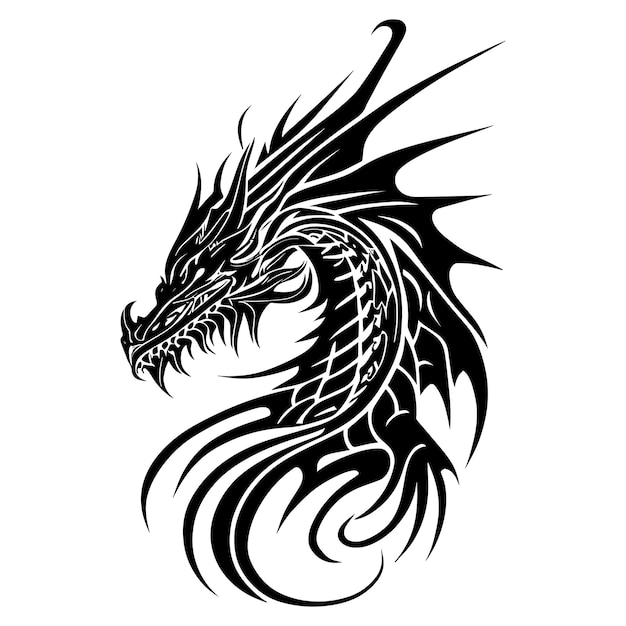 tribal dragon tattoo