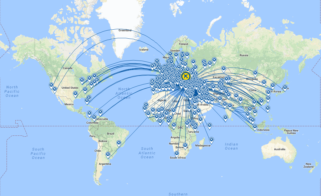 turkish airlines route map