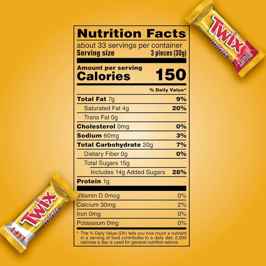 twix mini calories