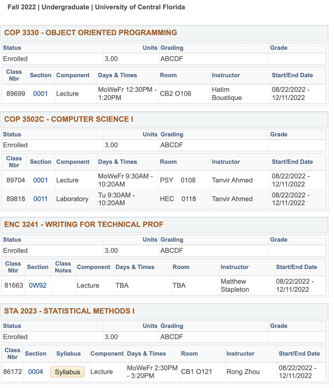 ucf semester dates