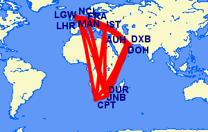 uk to south africa flight time