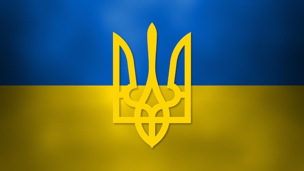 ukraine flag with trident