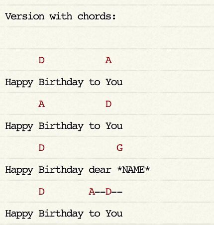 ukulele chords to happy birthday