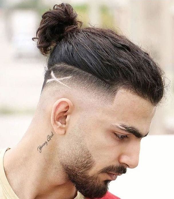 undercut man bun hairstyle