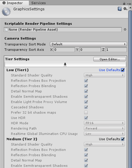 unity render settings