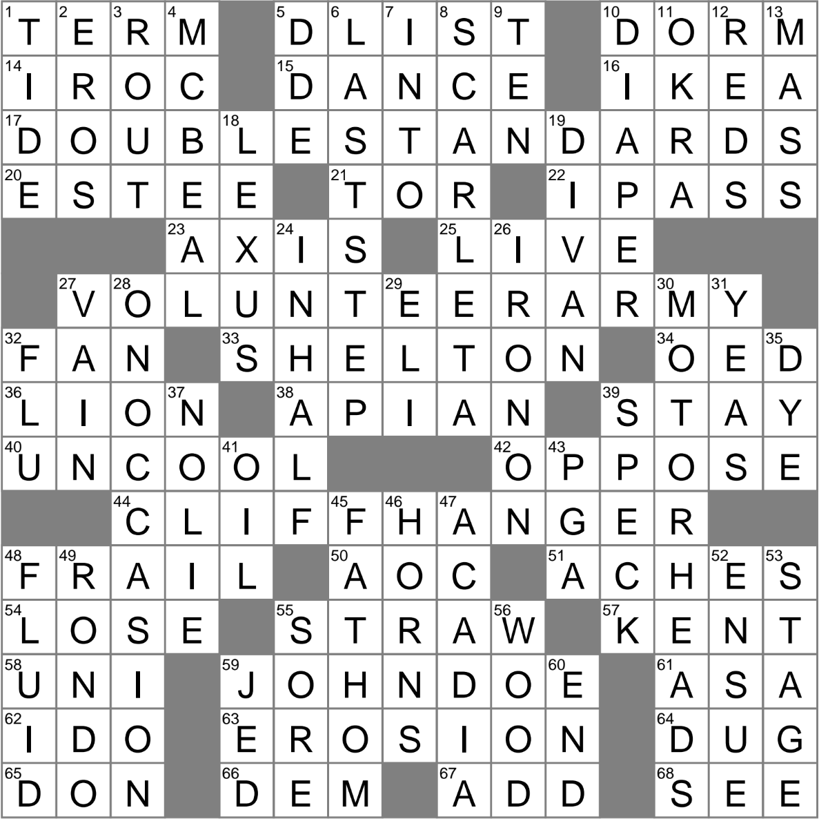 unprincipled crossword puzzle clue