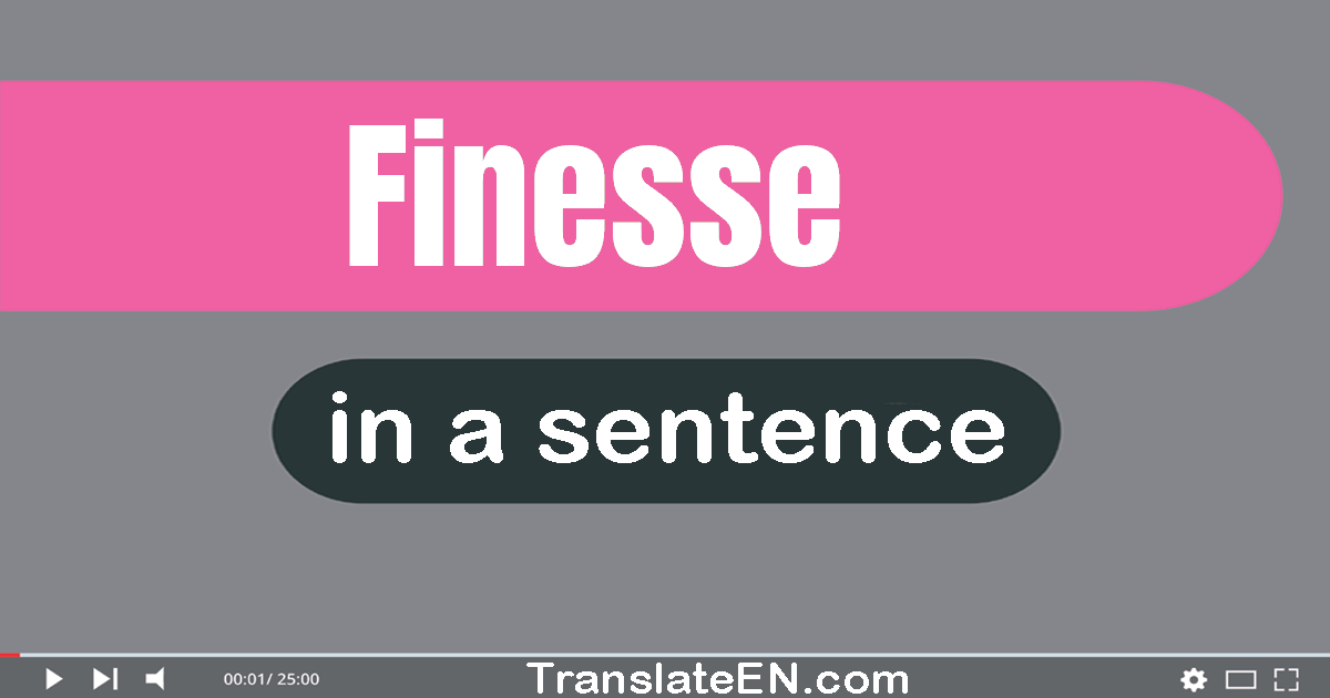 use finesse in a sentence