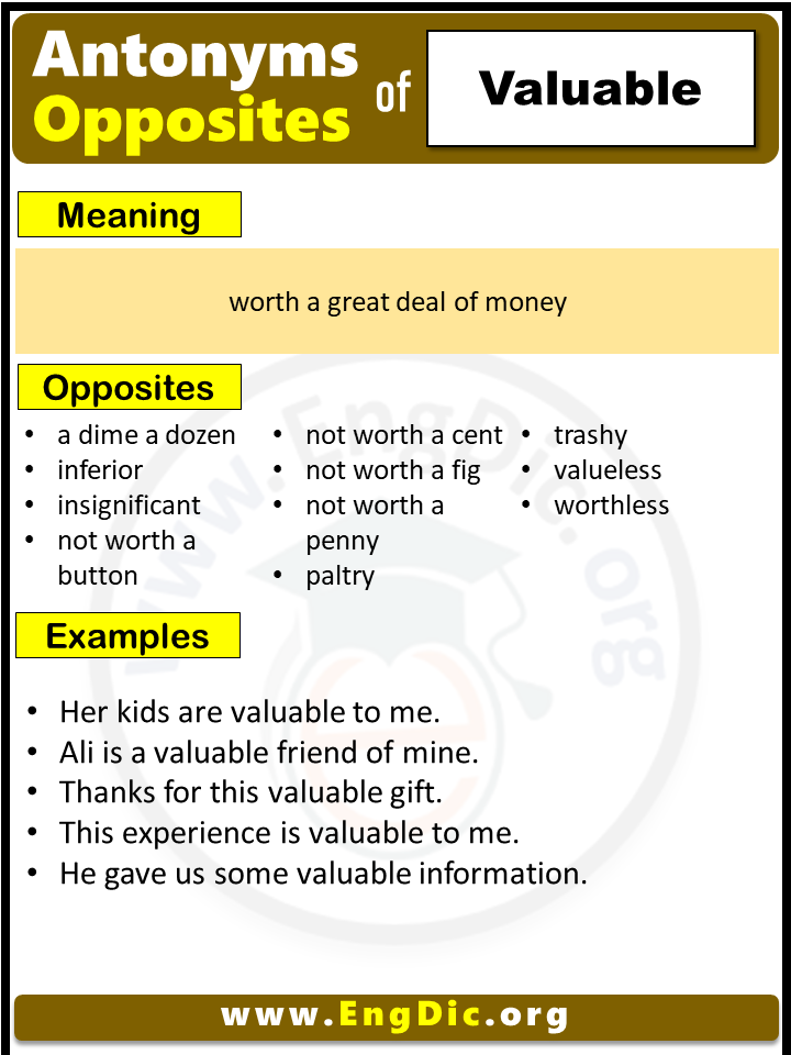 valuable antonyms