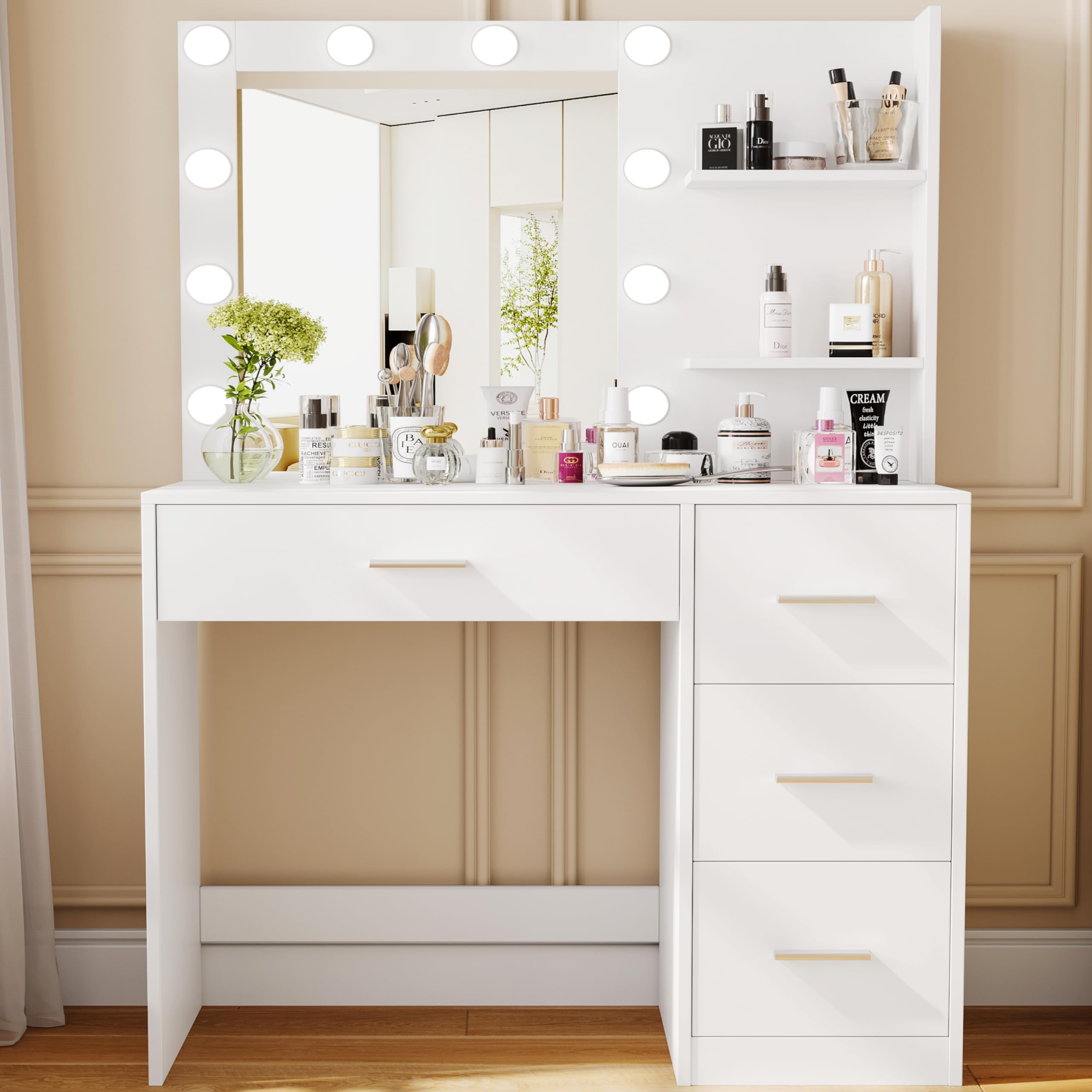 vanity desk with mirror