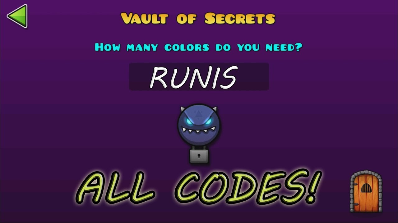 vault of secrets codes gd