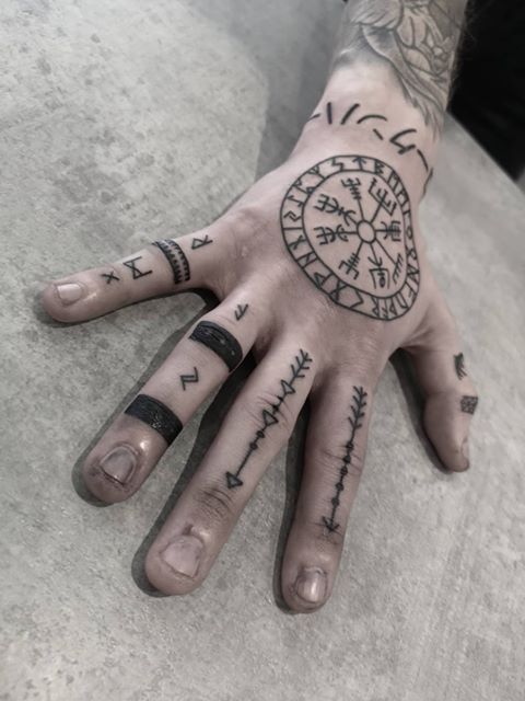 vikings hand tattoo