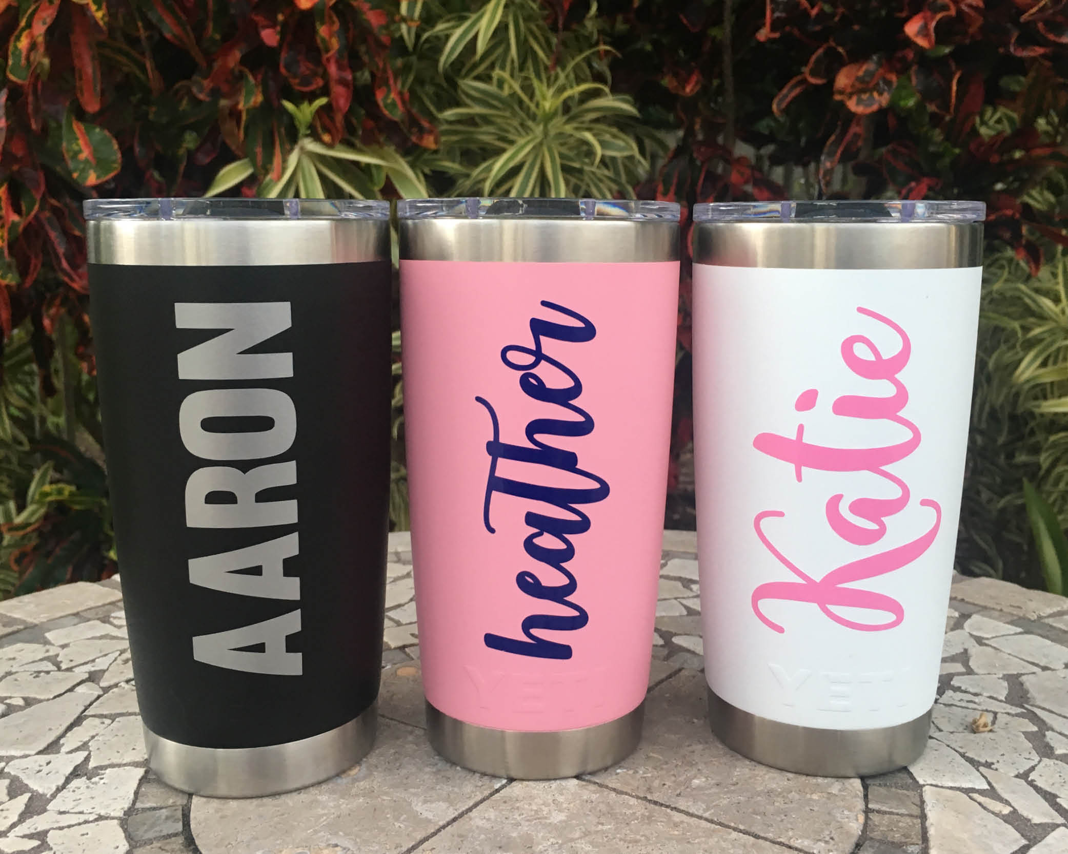 vinyl names on cups