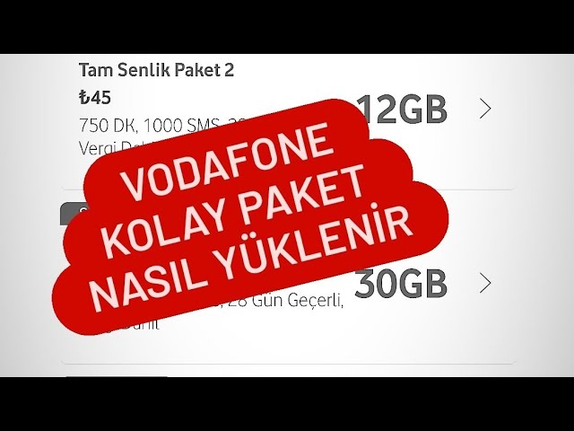 vodafone yükleme yap