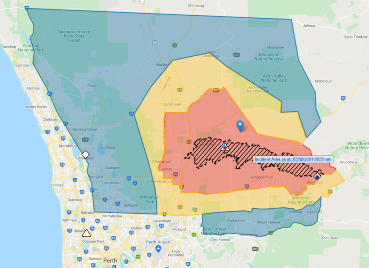 wanneroo fire today map