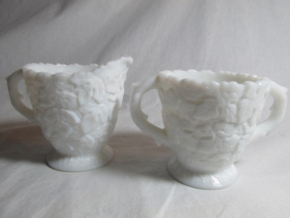 westmoreland milk glass sugar and creamer