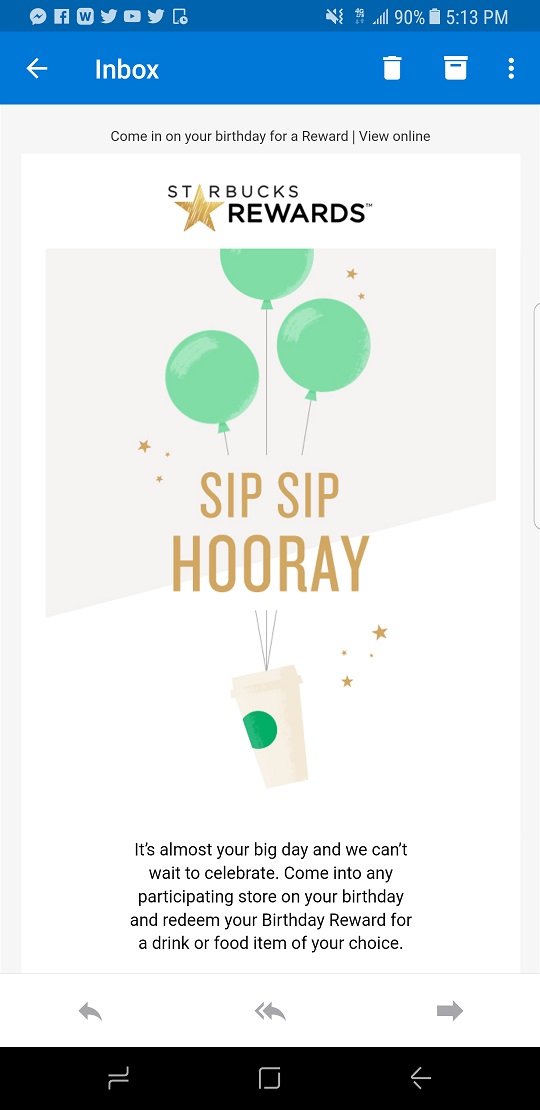 where to find starbucks birthday reward