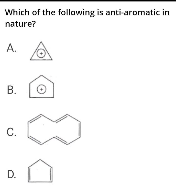 which of the following is antiaromatic