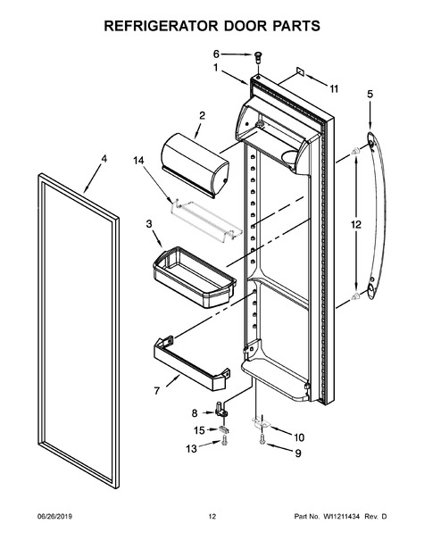 whirlpool freezer door replacement