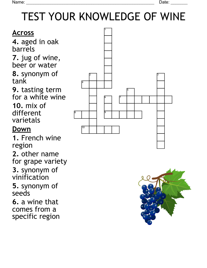 wine container crossword