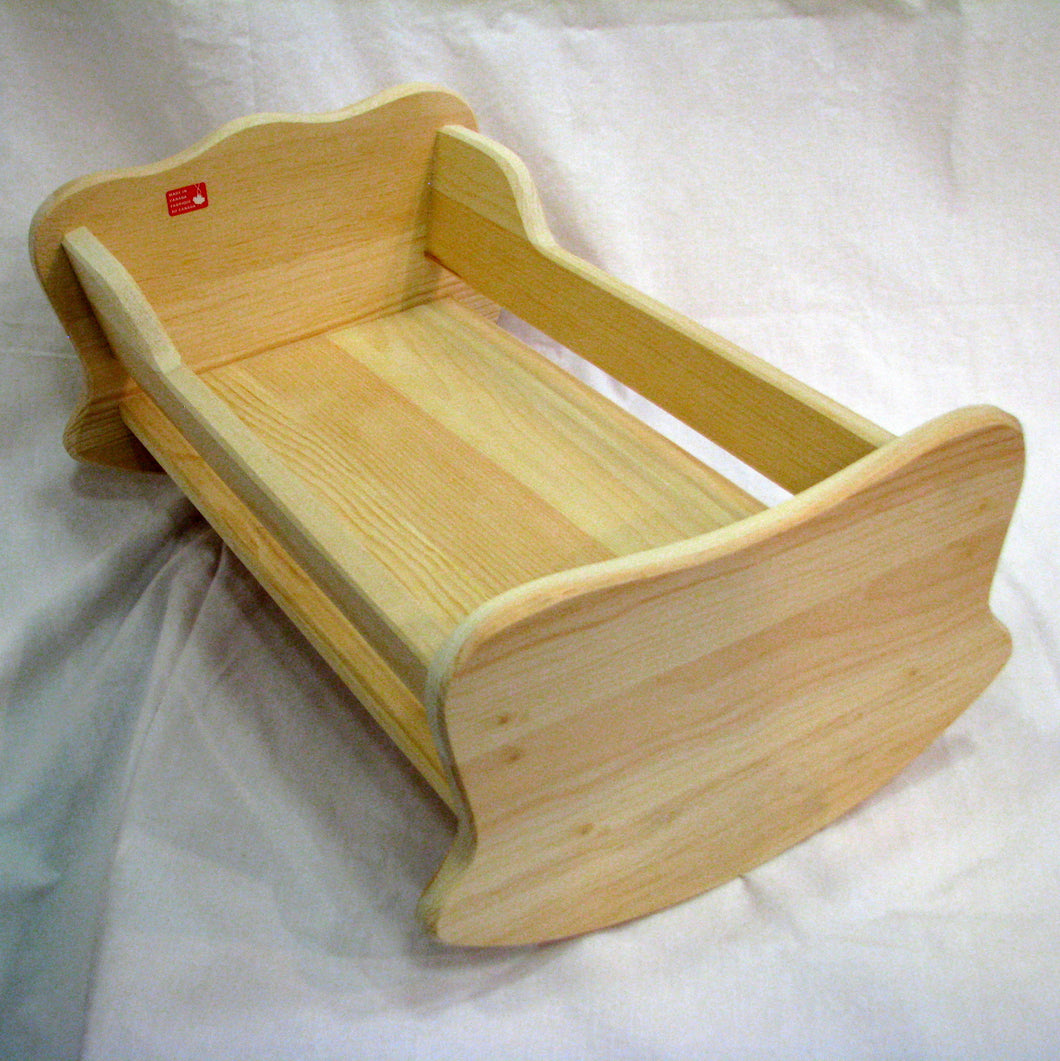 wooden doll cradle