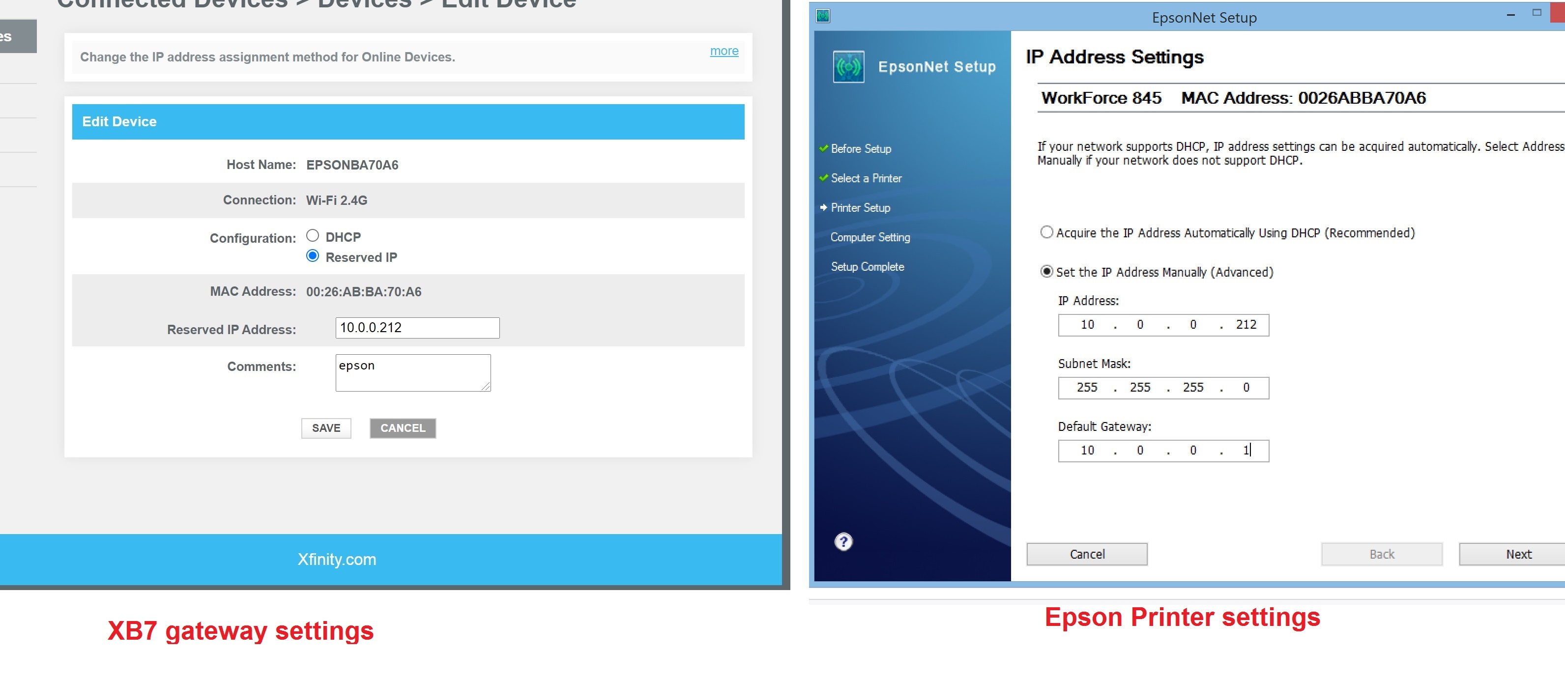 xfinity change ip address