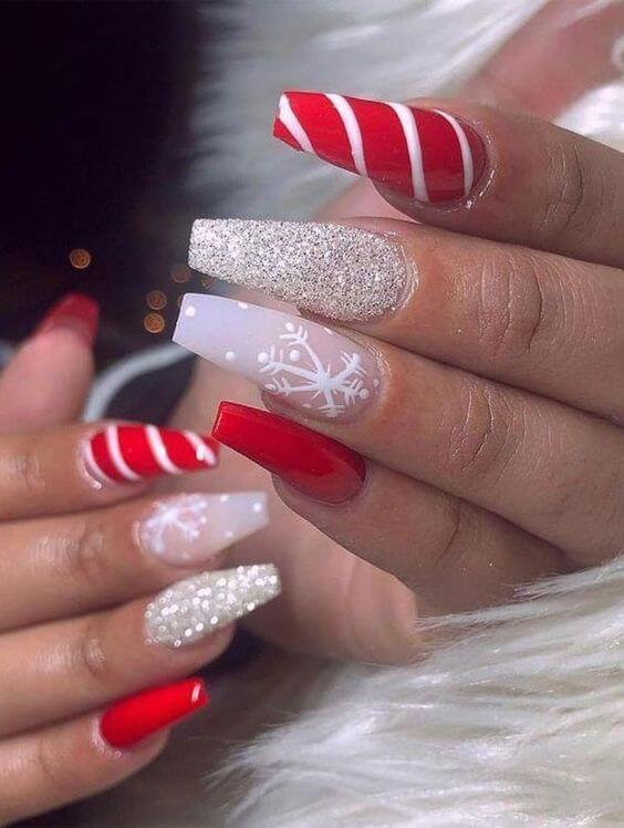 xmas acrylic nails