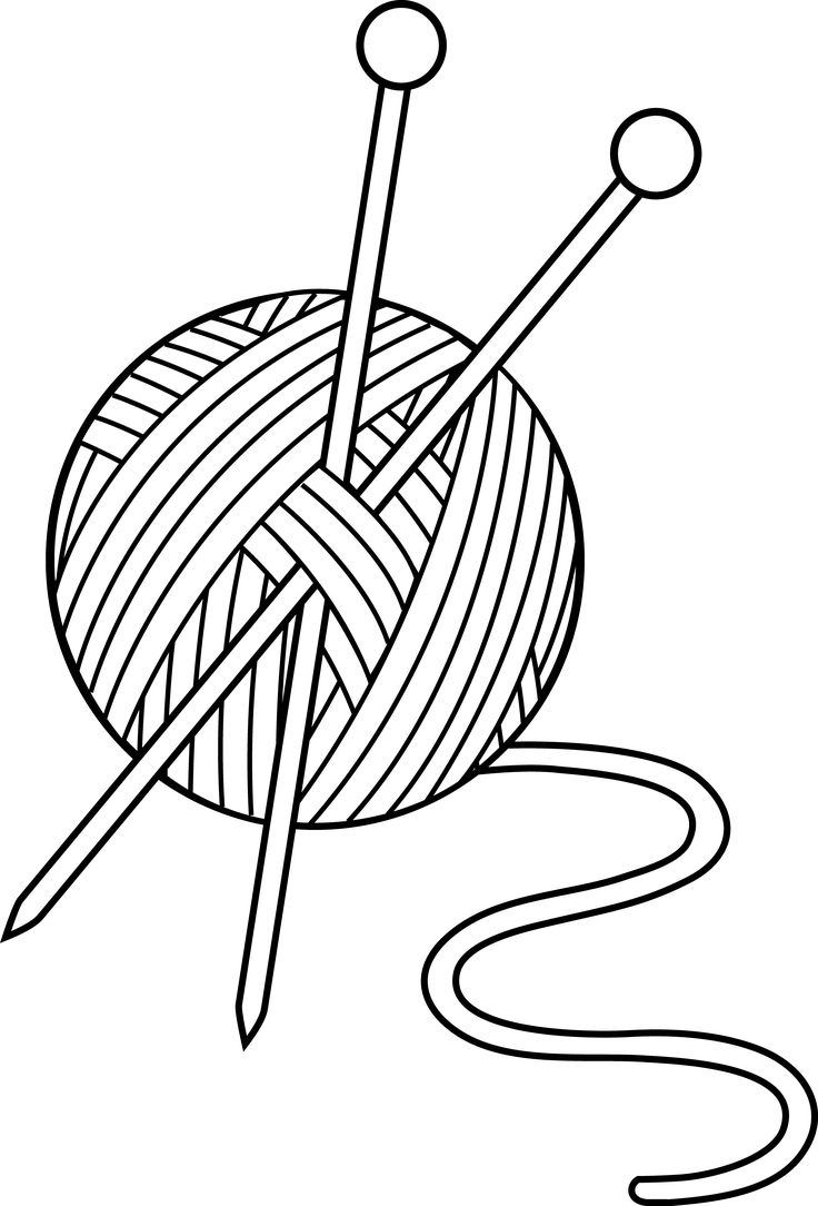 yarn clipart black and white