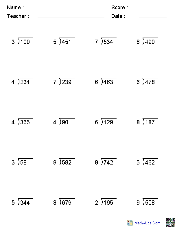 year 5 maths worksheets division