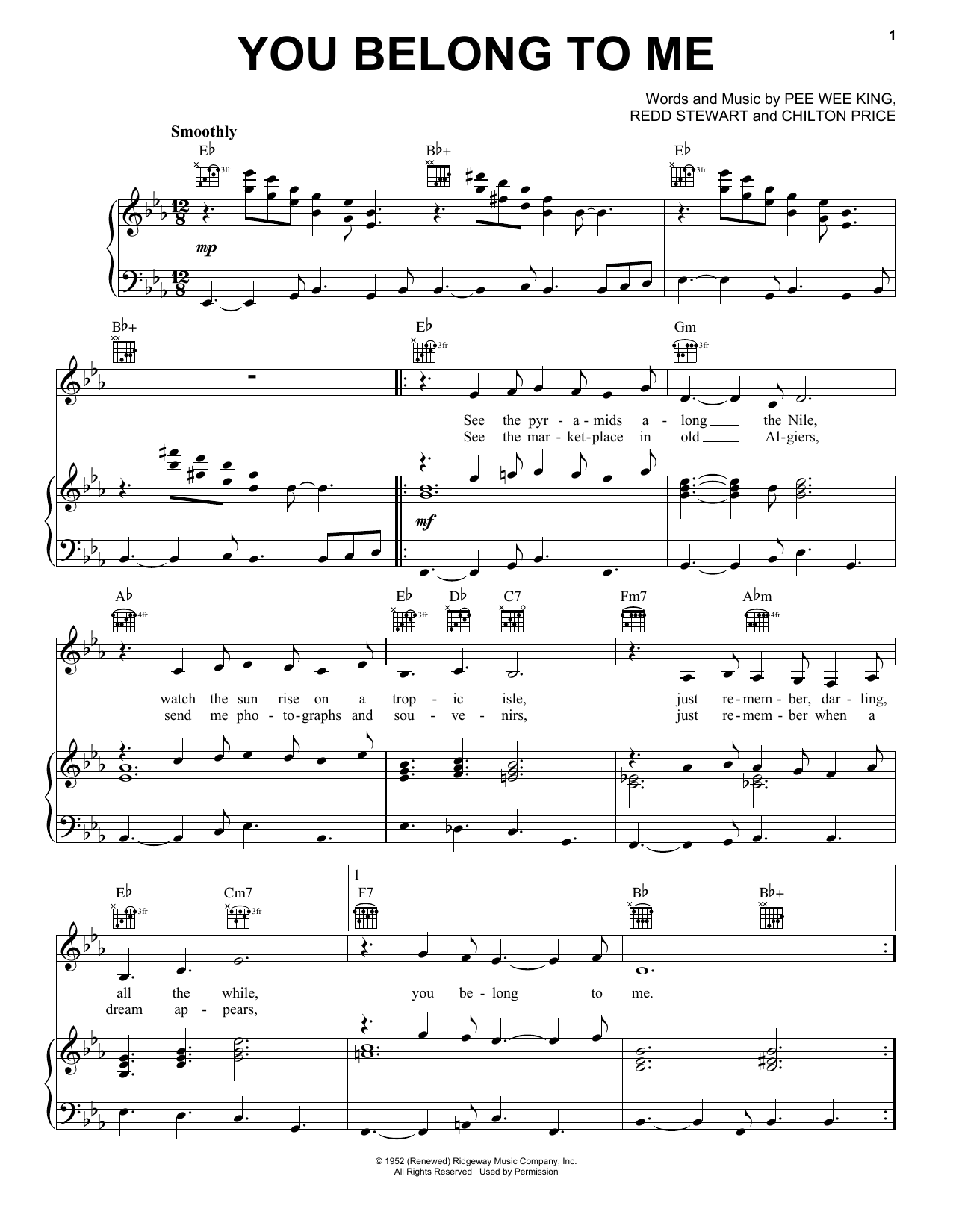 you belong to me piano chords