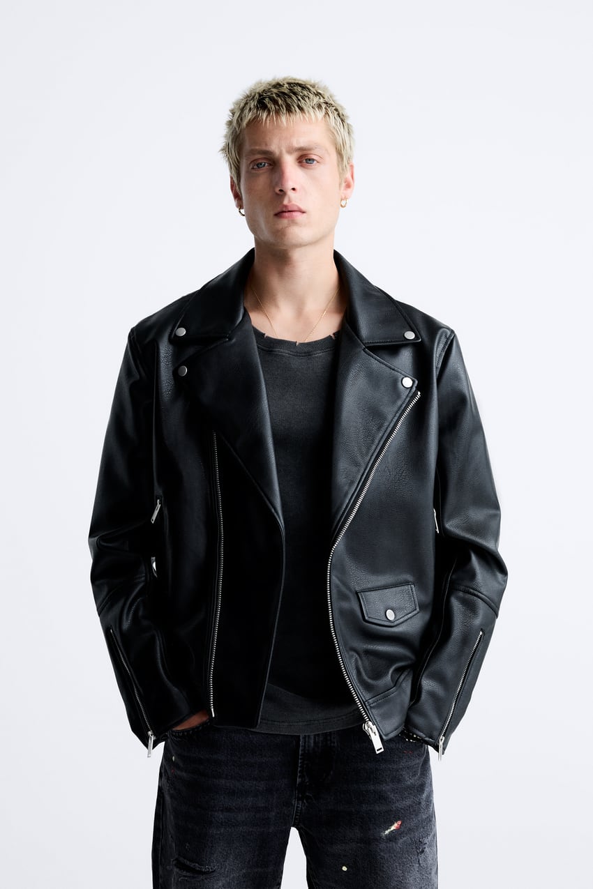 zara leather jacket