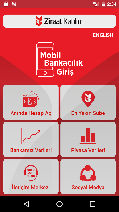 ziraat katılım mobil giriş